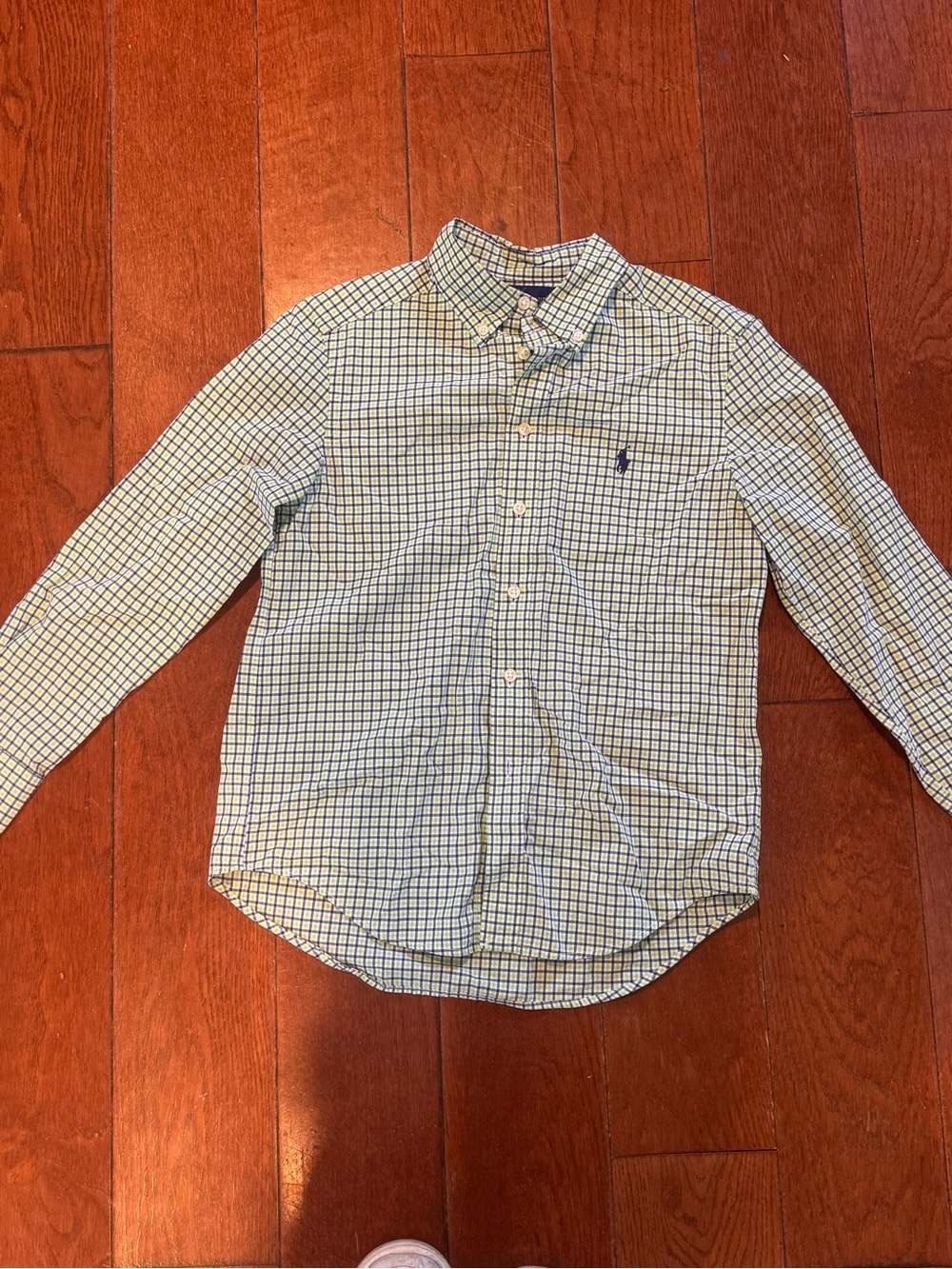 Polo by Ralph Lauren Green and Blue Check Button-Up Shirt